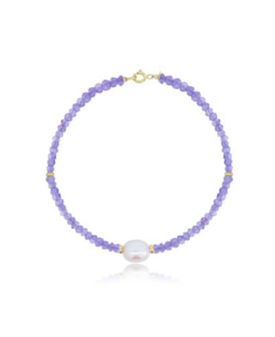The Lovery Tanzanite Bead Pearl Bracelet 14K Gold
