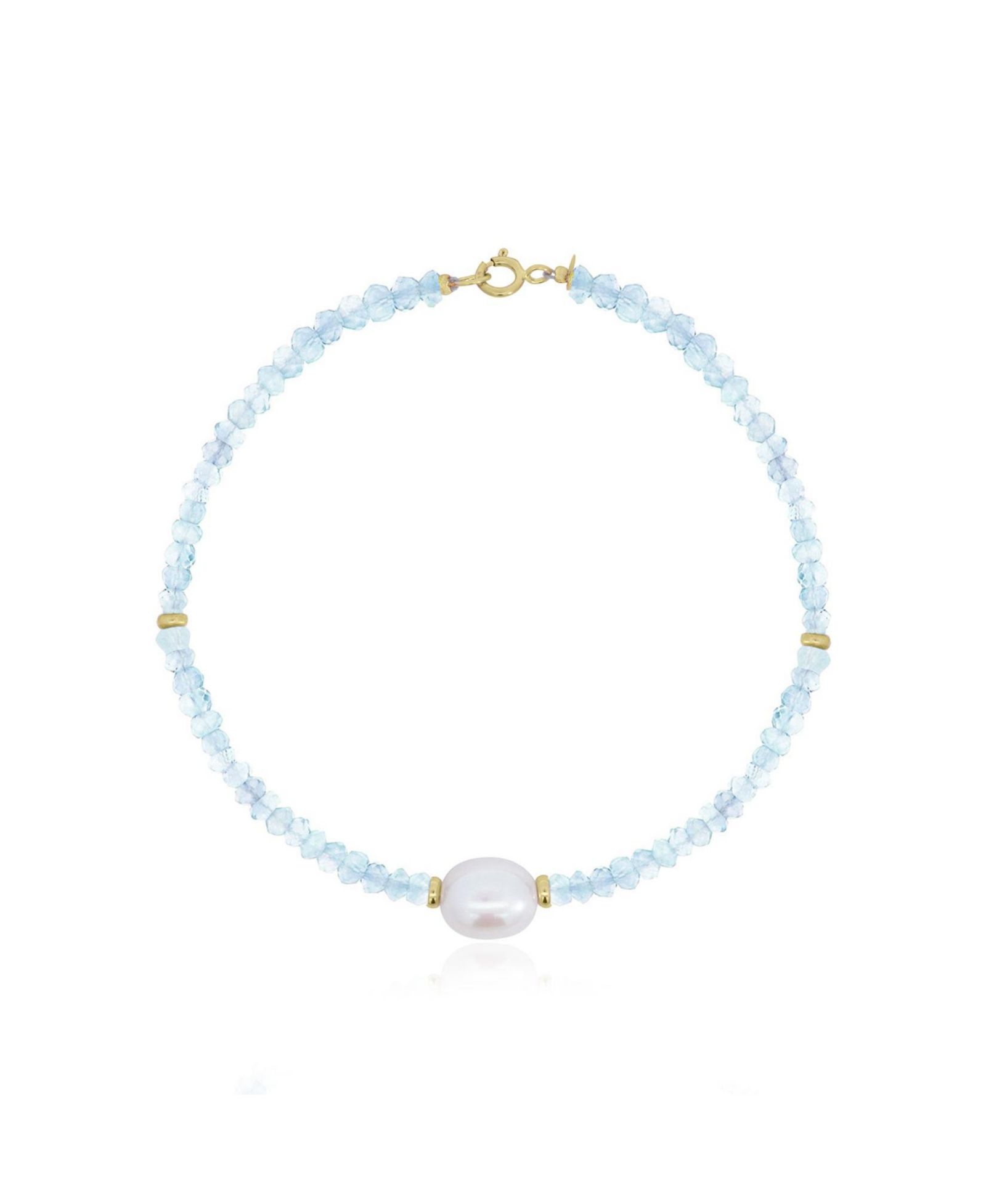 Браслет The Lovery Blue Topaz Bead Pearl 14K Gold
