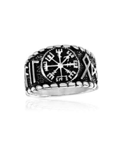 Metallo Stainless Steel Oxidized Designed Ring