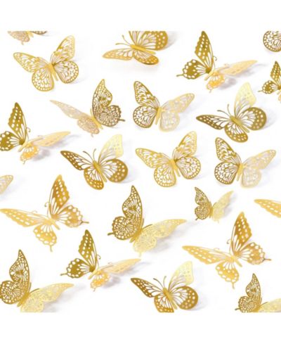 Декоративные наклейки GNUADZ 3D бабочки, 48 шт