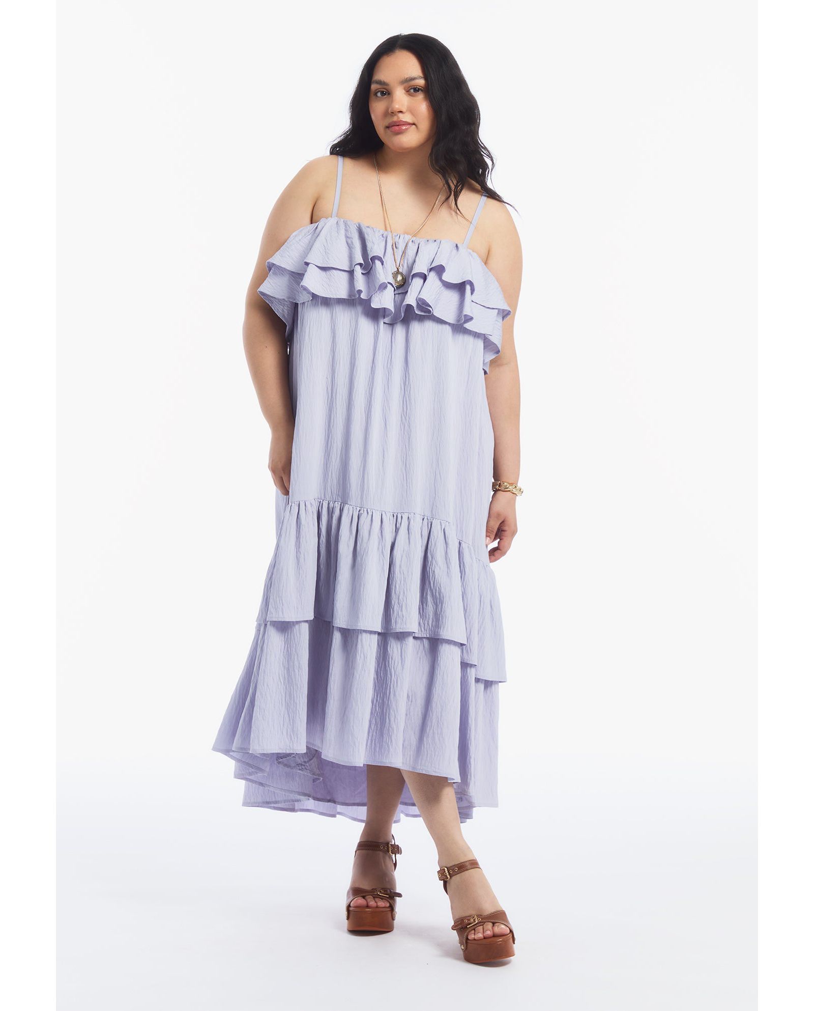 June & Vie Women's June and Vie High-Low Ruffled Hem Maxi Dress