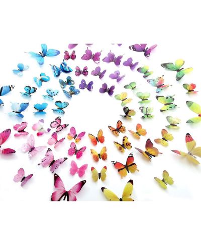 Наклейки GNUADZ 60 штук Butterfly Wall Decor для декора стен и тортов