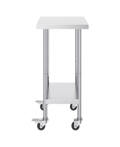 SUGIFT Stainless Steel Work Table 24 x 18 x 38 in Adjustable Height for Commercial Kitchen