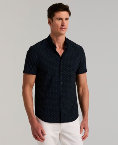 Мужская рубашка Perry Ellis Slim-Fit с принтом Hex Dot