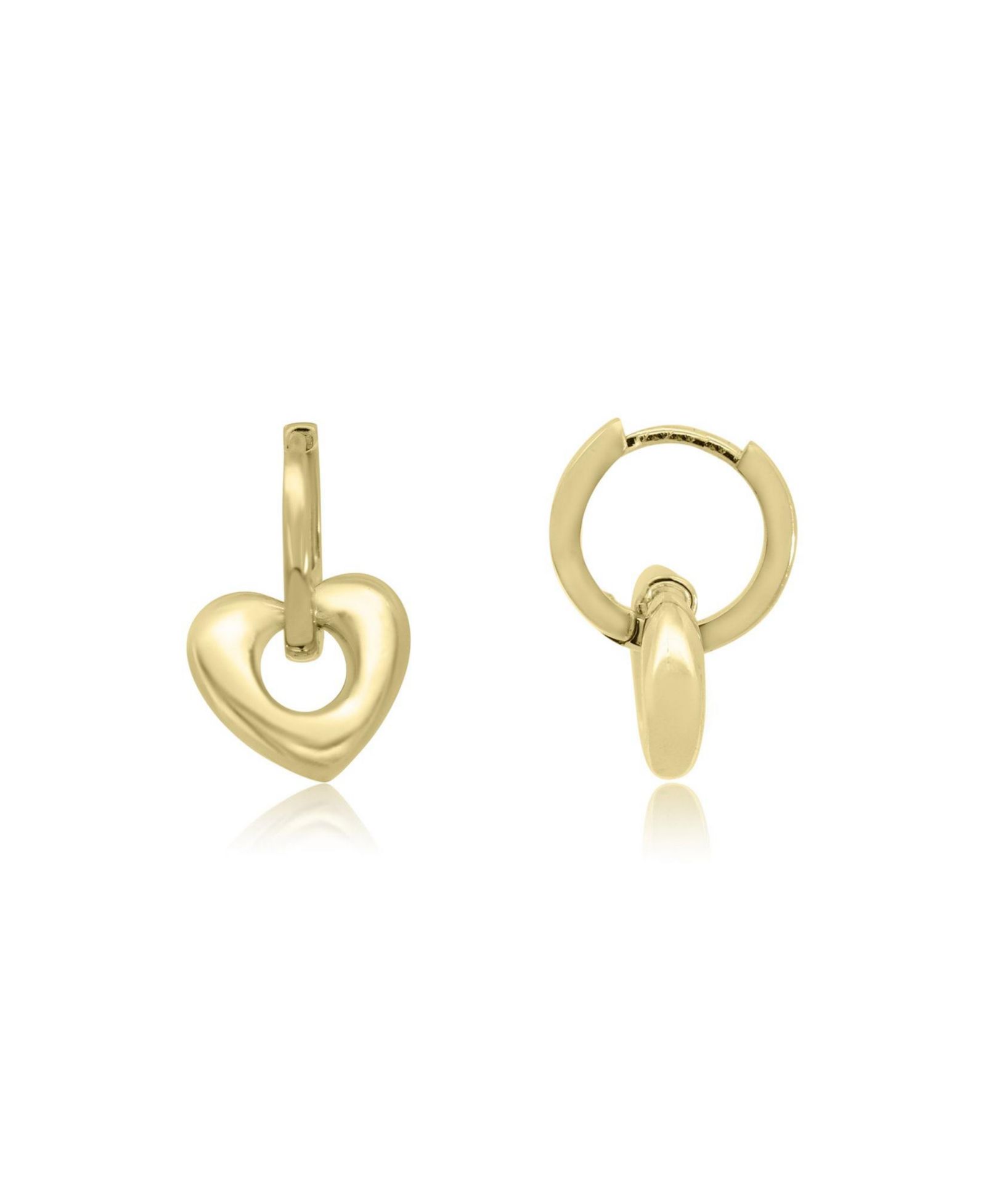 Серьги-кольца The Lovery Heart Huggie Hoop из стерлингового серебра с позолотой 14K