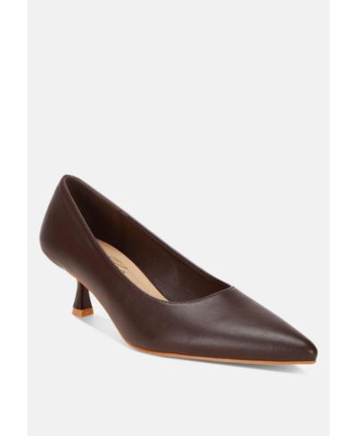Brown faux leather