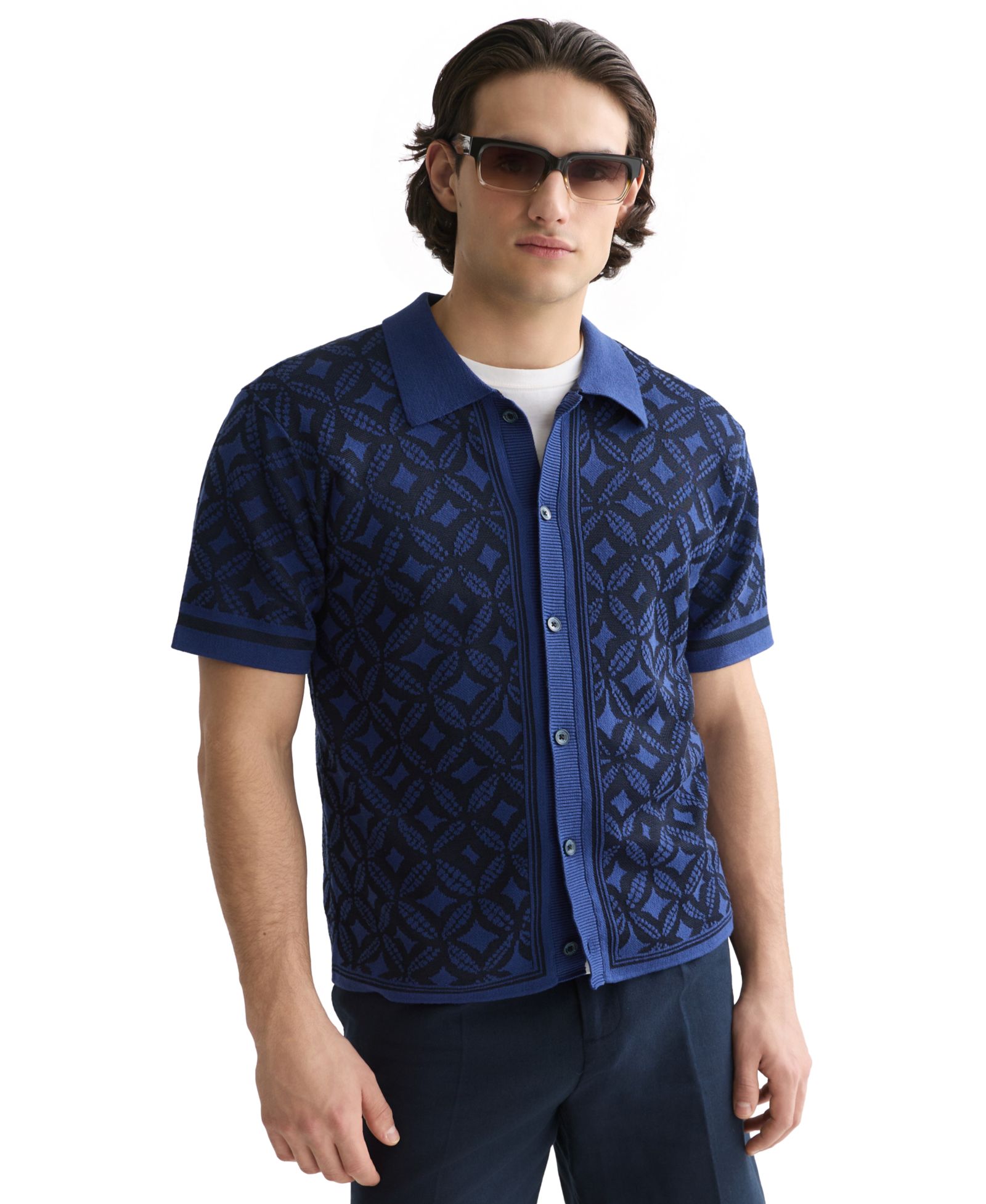 Мужская рубашка SCOTCH & SODA Jacquard Knitted Short-Sleeve