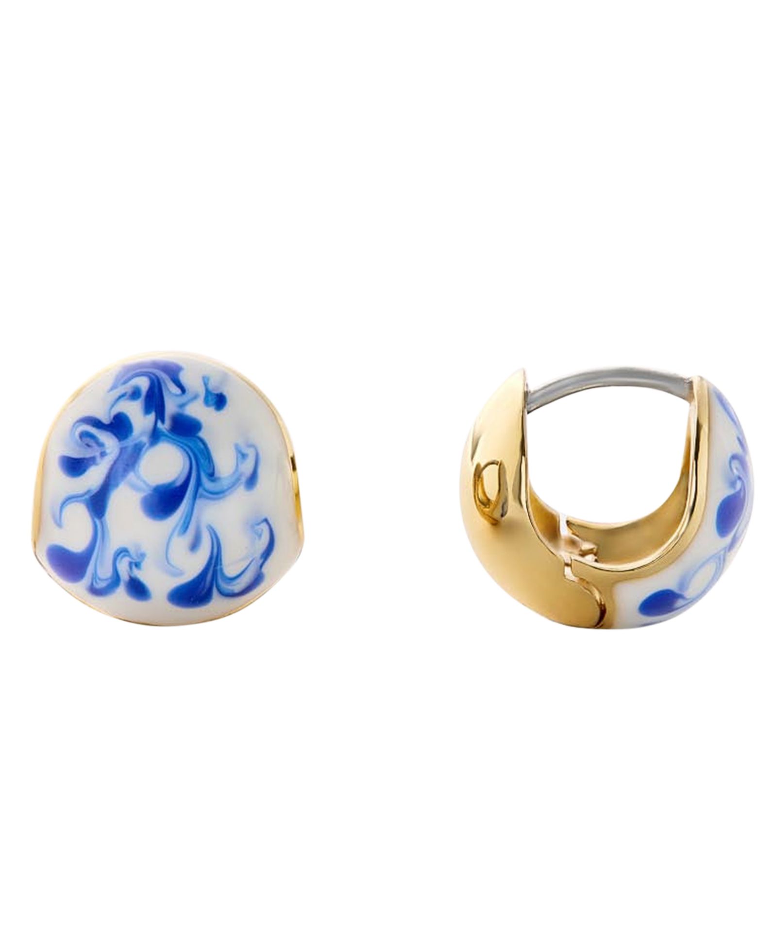 Ana Luisa Abby Mini Gold-Plated Marble Blue Statement Earrings