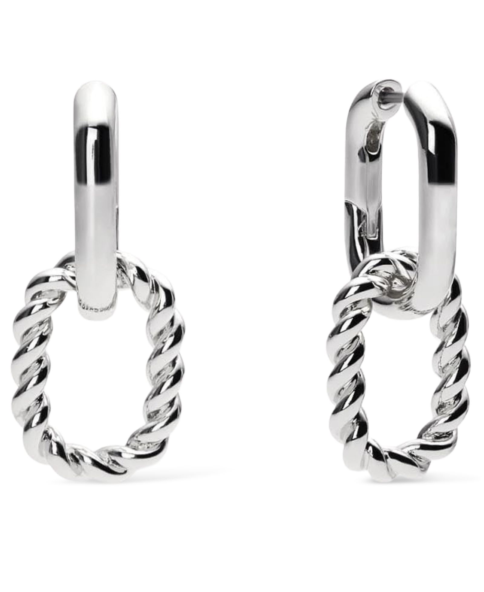 Ana Luisa серьги-кольца Ash Double Silver Double Hoop