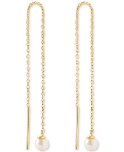 Ana Luisa Abrielle Mother of Pearl Gold-Plated Threader Earrings