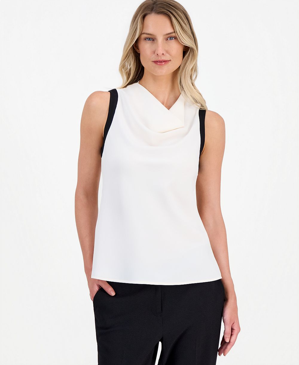 Anne Klein Women's Cowlneck Sleeveless Top