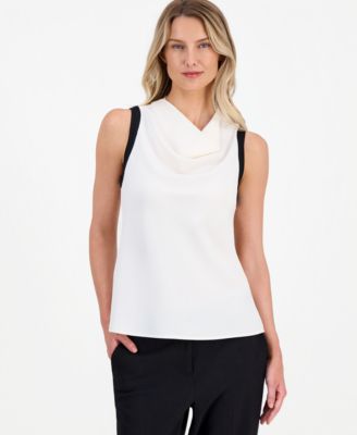 Anne Klein Women's Cowlneck Sleeveless Top