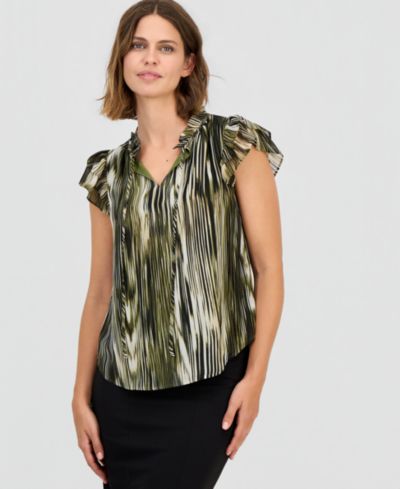 Anne Klein Женский топ с завязками и рукавами-крылышками