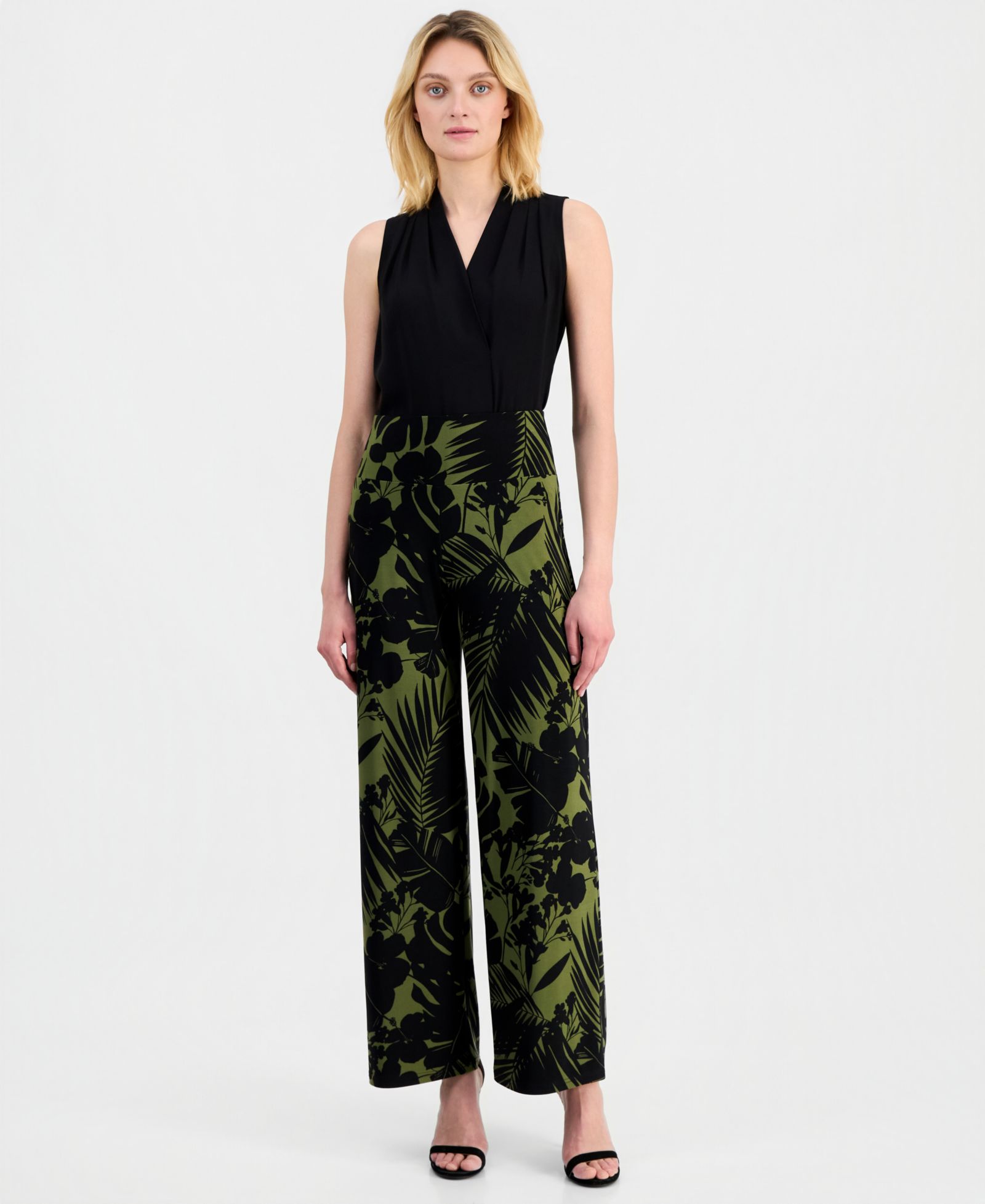 Брюки Anne Klein Women's Printed High Rise Wide Leg, Regular & Petite