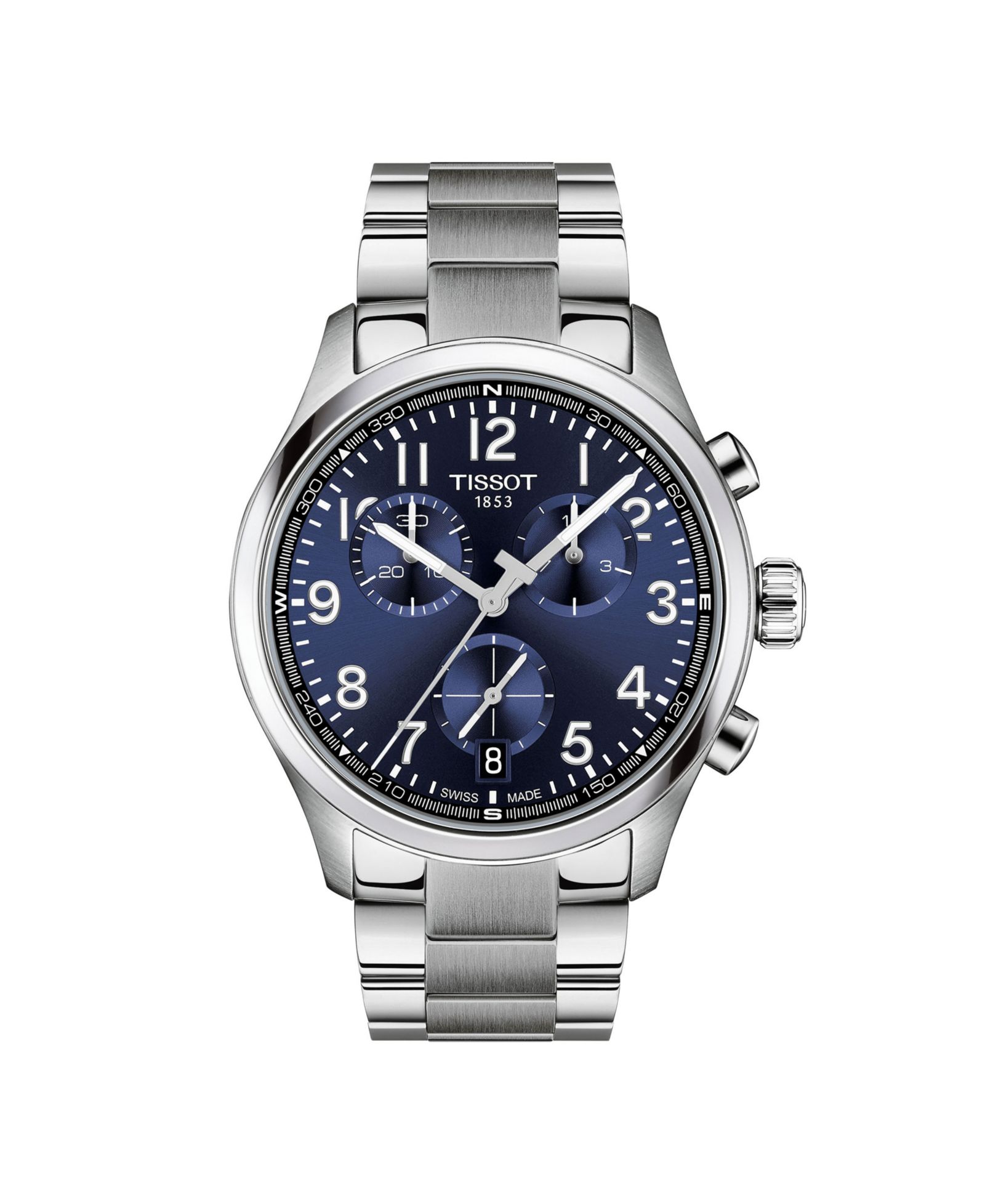 Мужские круглые часы Tissot из нержавеющей стали 42mm