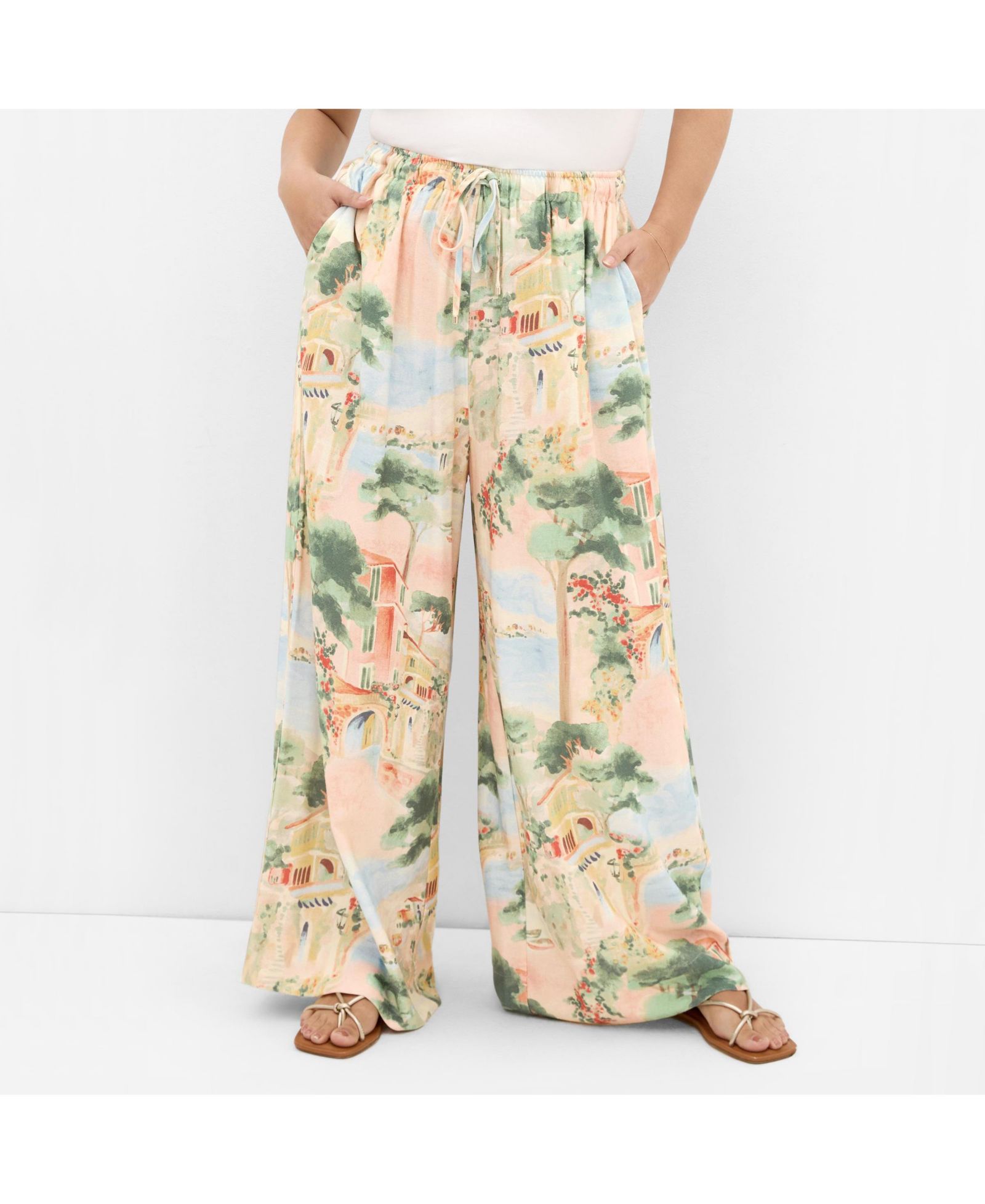 Женские широкие брюки CITY CHIC Halle Sardinia Print