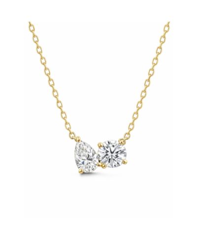 Подвеска Dloria Toi et Moi Moissanite in Gold Vermeil