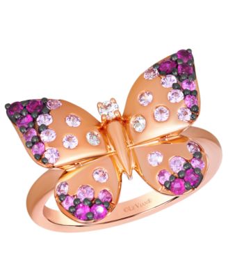 Le Vian кольцо с сапфирами Strawberry Ombré и Vanilla Sapphire в золоте 14k