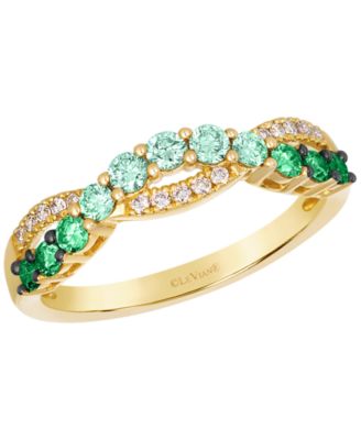 Le Vian кольцо из 14-каратного медового золота с изумрудным омбре (1/3 карата) и бриллиантами Nude (0,09 карата)