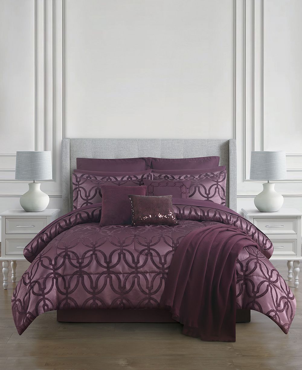 Комплект из 14 предметов Brooks Reversible Jacquard Microfiber Comforter Set, King