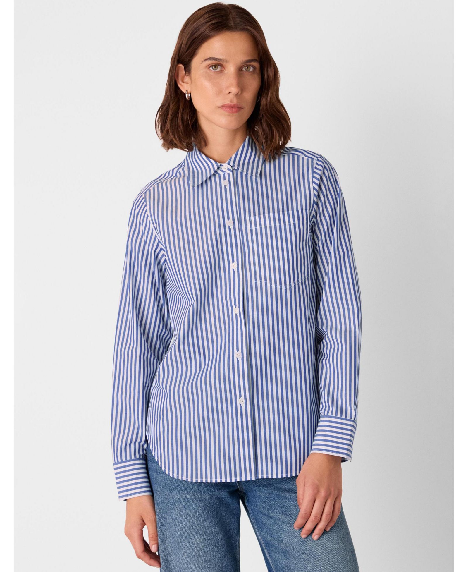 Whistles Women's Relaxed Fit Stripe Shirt