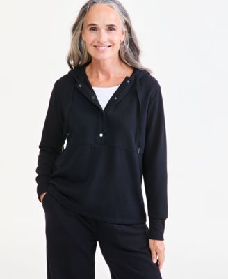 Style & Co Women's LuxLounge Fleece Hooded Sweatshirt, Macy's Exclusive