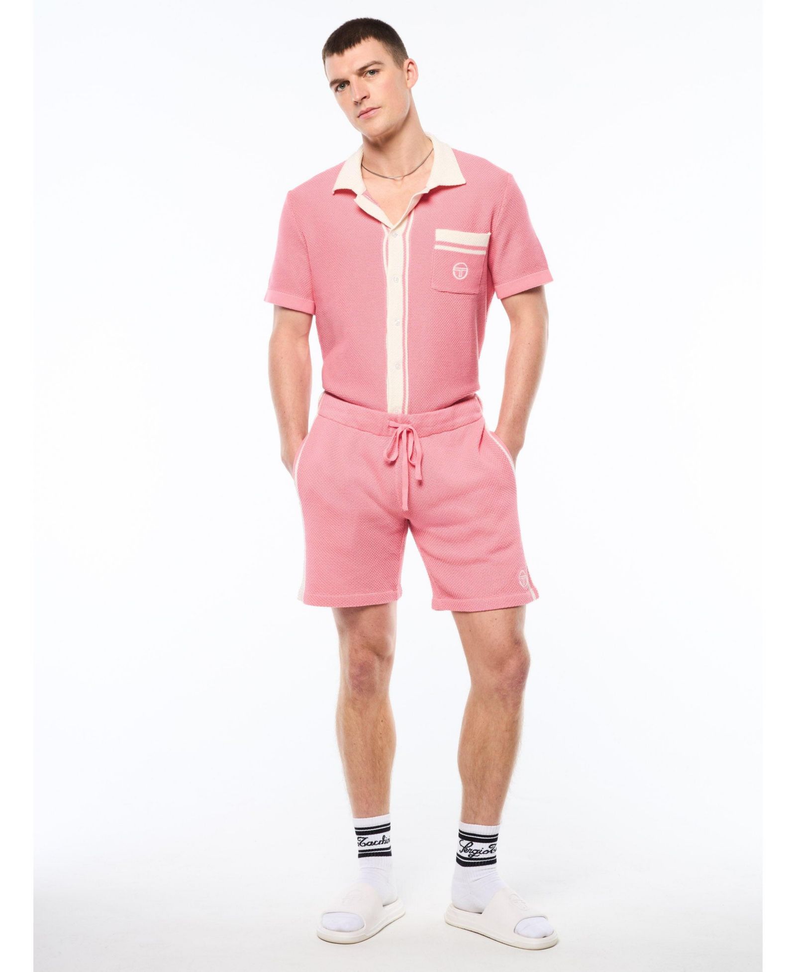 Sergio Tacchini Men's Fratelli Crochet Cabana Short, 6-9" inseam