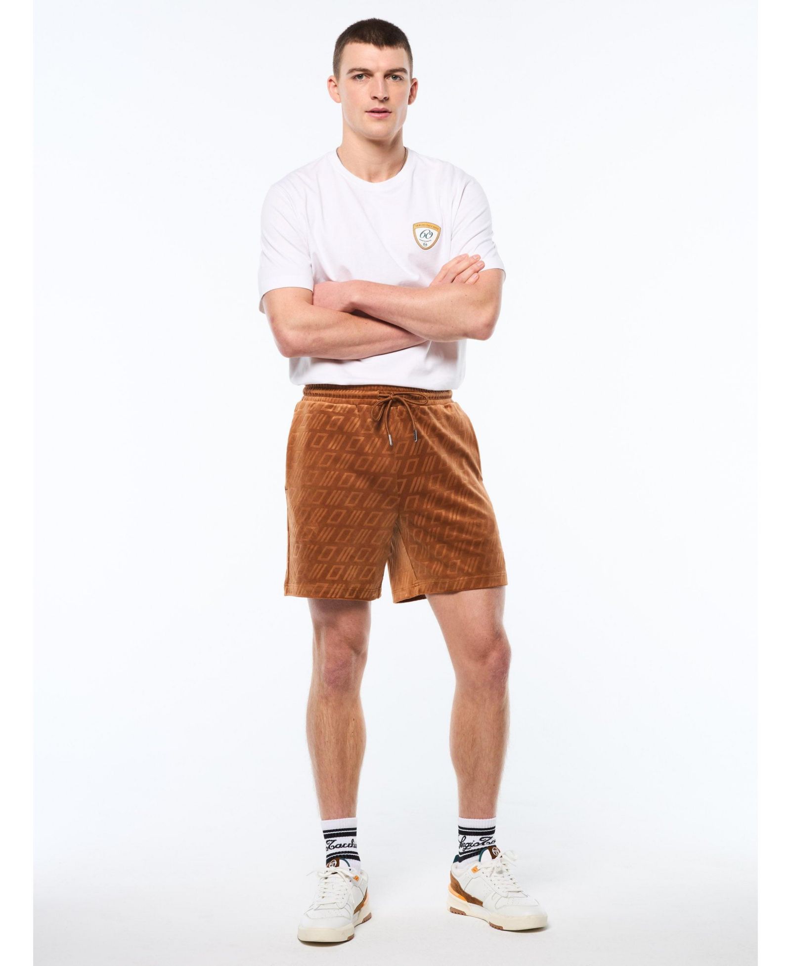 Sergio Tacchini Men's Bandiera Debossed Velour Short