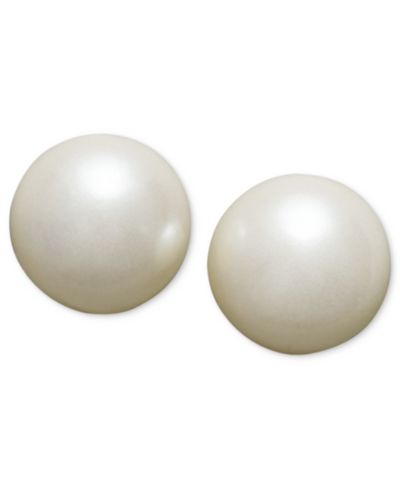 Серьги-гвоздики Charter Club Silver-Tone Imitation Pearl (8mm)