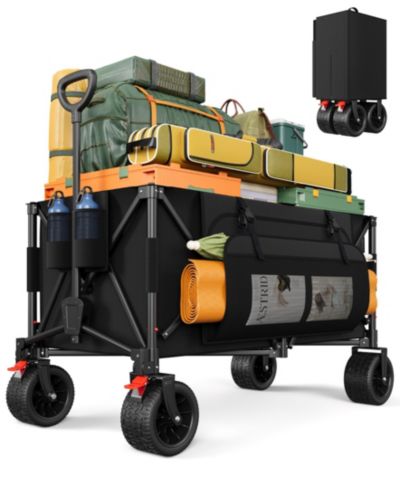 Складная тележка SUGIFT 47.6"L Collapsible Wagon Cart, 400lbs Capacity, 300L Heavy Duty Beach Wagon