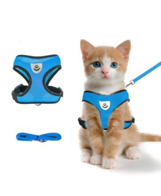 ARONKL Summer Cat Harness Leash Set Anti Escape Adjustable Soft Mesh Reflective Breathable Lightweight