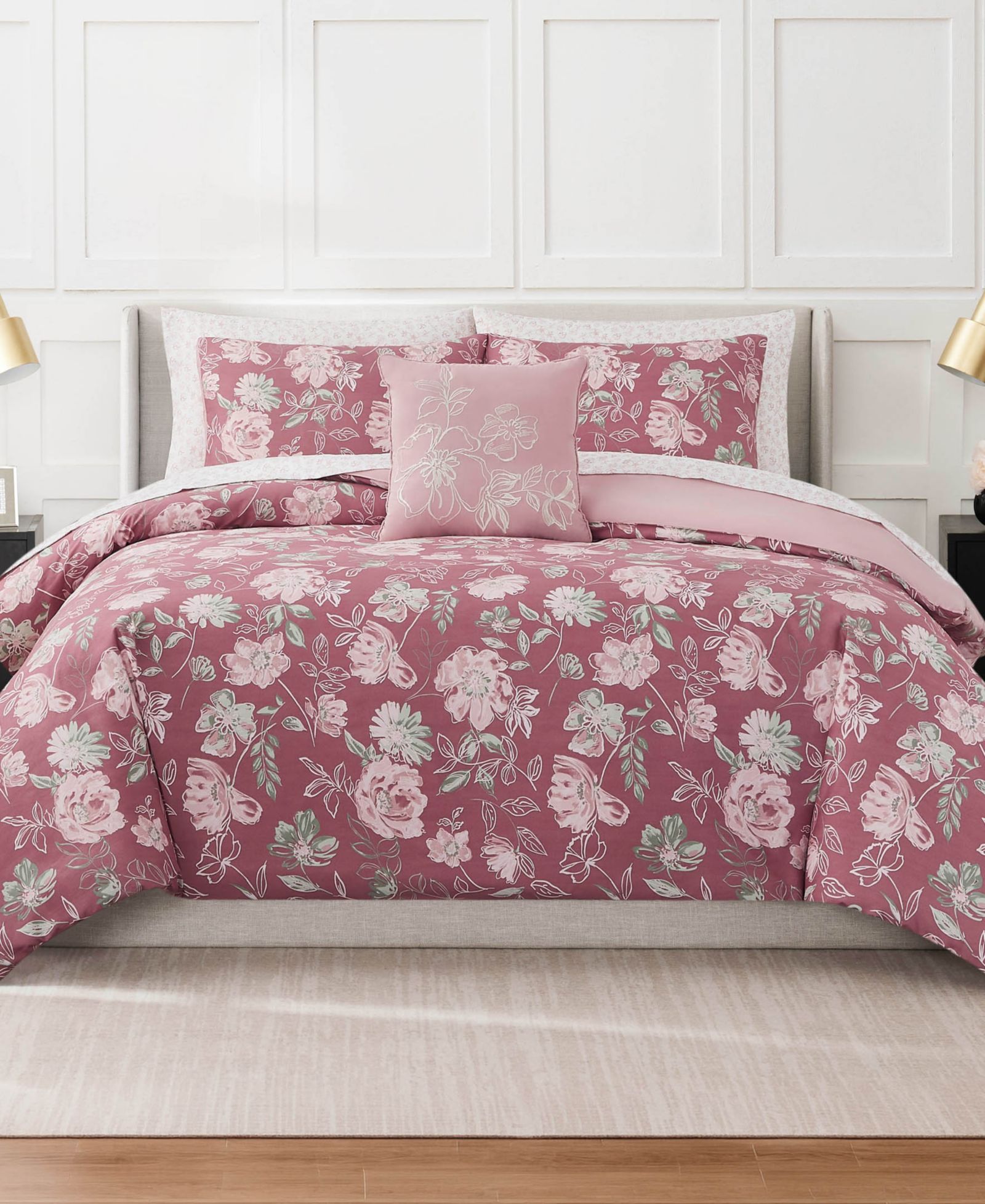 Nine West Shilo Floral Bed in a Bag 8-Piece Comforter Set, King