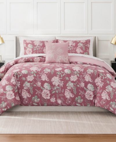 Комплект постельного белья Nine West Shilo Floral Bed in a Bag 8-Piece Comforter Set, King