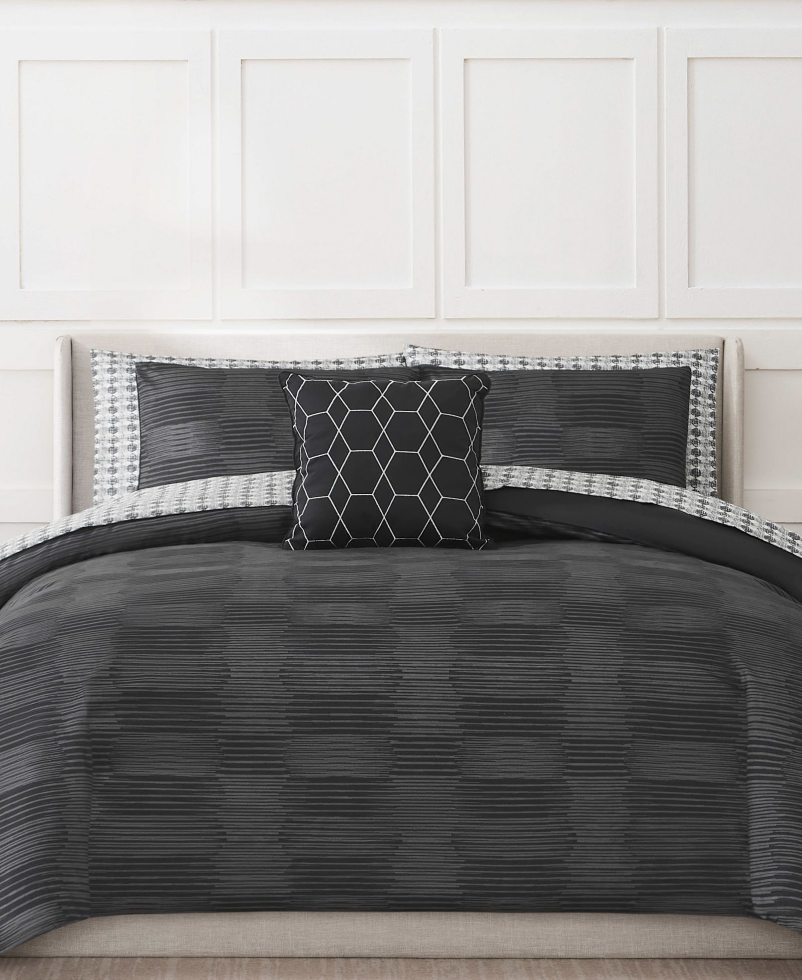 Nine West Oslo Stripe 8-Piece Comforter Set, Queen