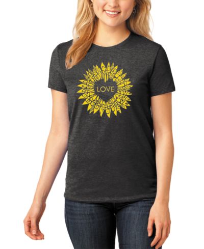 LA Pop Art Женская футболка Premium Blend Sunflower Love Word Art
