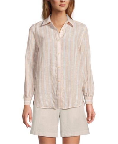 Женская льняная рубашка Lands' End Long Sleeve Feminine