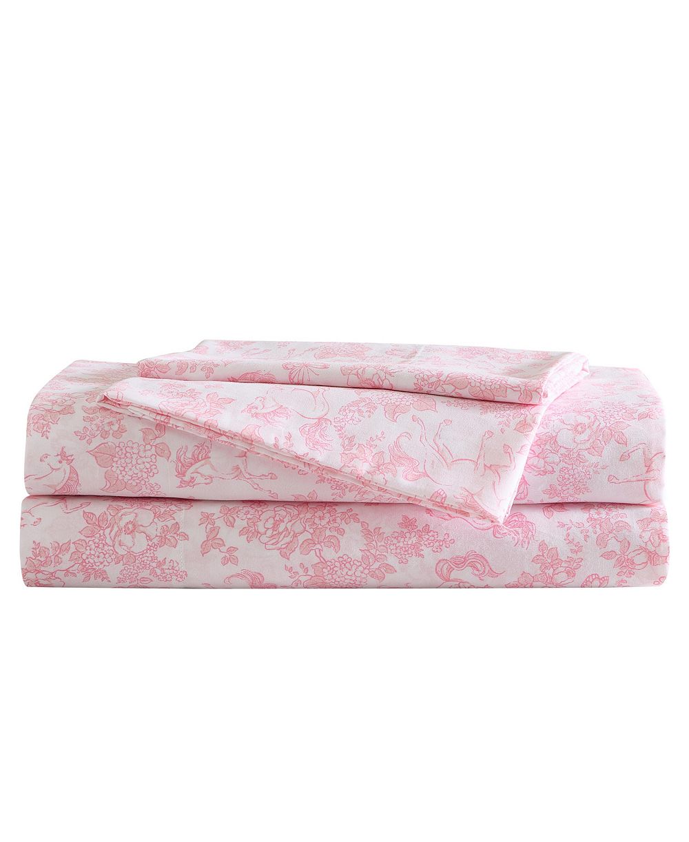 Детский комплект постельного белья Laura Ashley Toile Unicorn из микрофибры, 4 предмета, Full