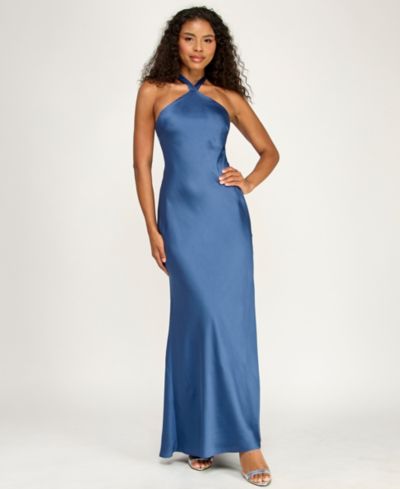 Детское вечернее платье Alex & Sophia Satin Halter Neck Gown