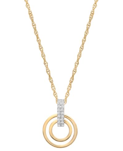 Подвеска Diamond Circle в 10k желтом золоте (1/10 ct. t.w.)