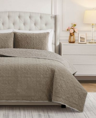 BCBG Astor Velvet 3-Piece Quilt Set, King