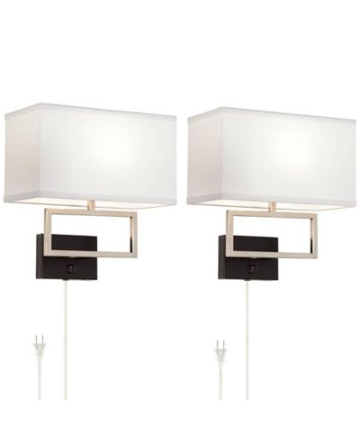 Possini Euro Design современные настенные лампы Trixie, набор из 2 шт., никель