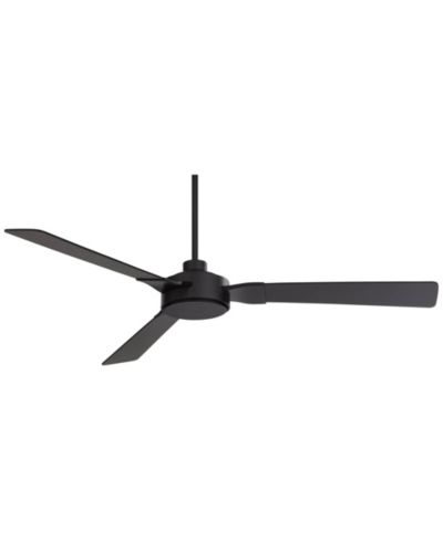 Casa Vieja 60" Invictus Indoor Outdoor Ceiling Fan 3 Blade Remote Control Matte Black Finish Dark Walnut Wood Finish Blades Damp Rated