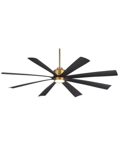 Casa Vieja 72" Grande Soft Brass LED Ceiling Fan with 12" Downrod