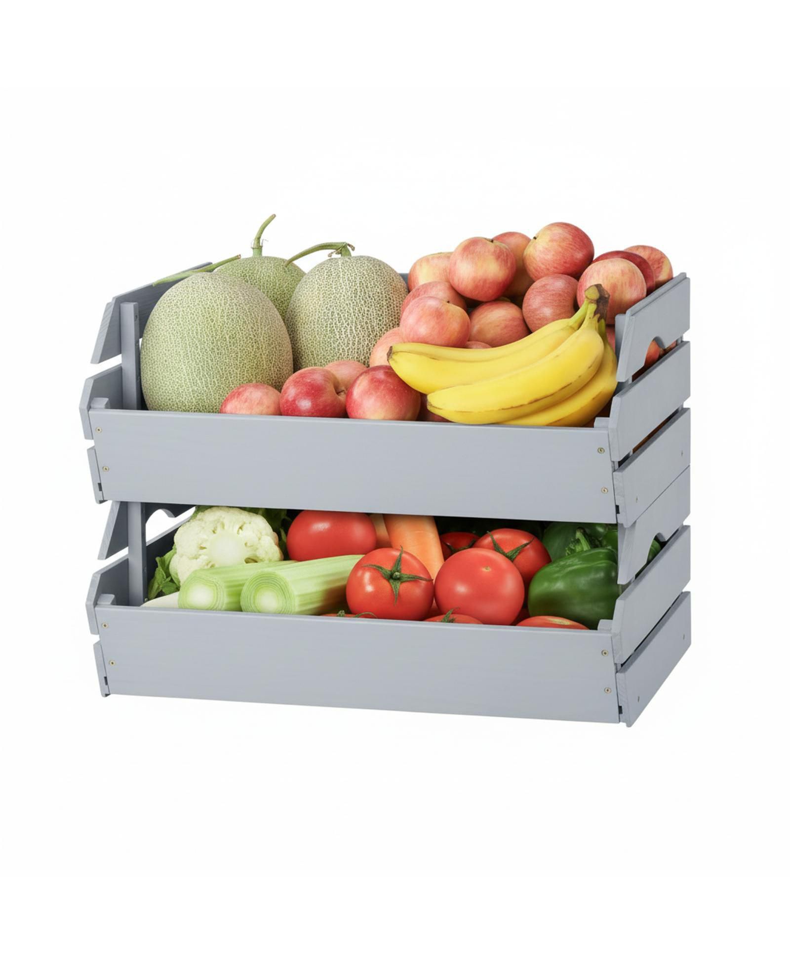 Корзины для хранения YIGII Stackable Wooden Potato Onion Storage Bins Produce Basket с ручками для кухни