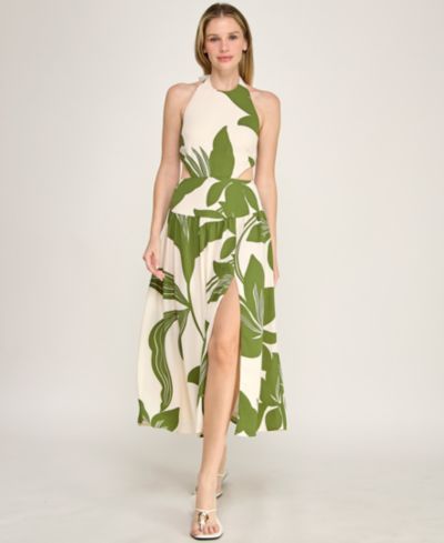 Женское миди платье ROW A Halter Neck Fit And Flare