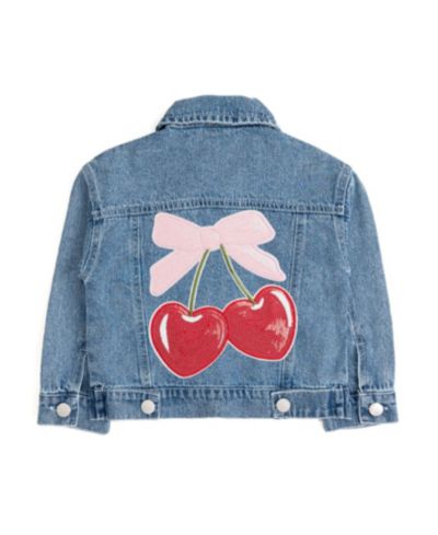 Джинсовая куртка Sweet Wink Little Girls Cherry Sequin Patch