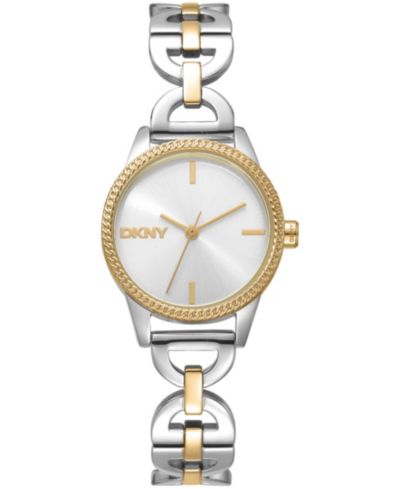 Женские наручные часы DKNY Open Link Quartz, двухцветные, из нержавеющей стали, 26mm