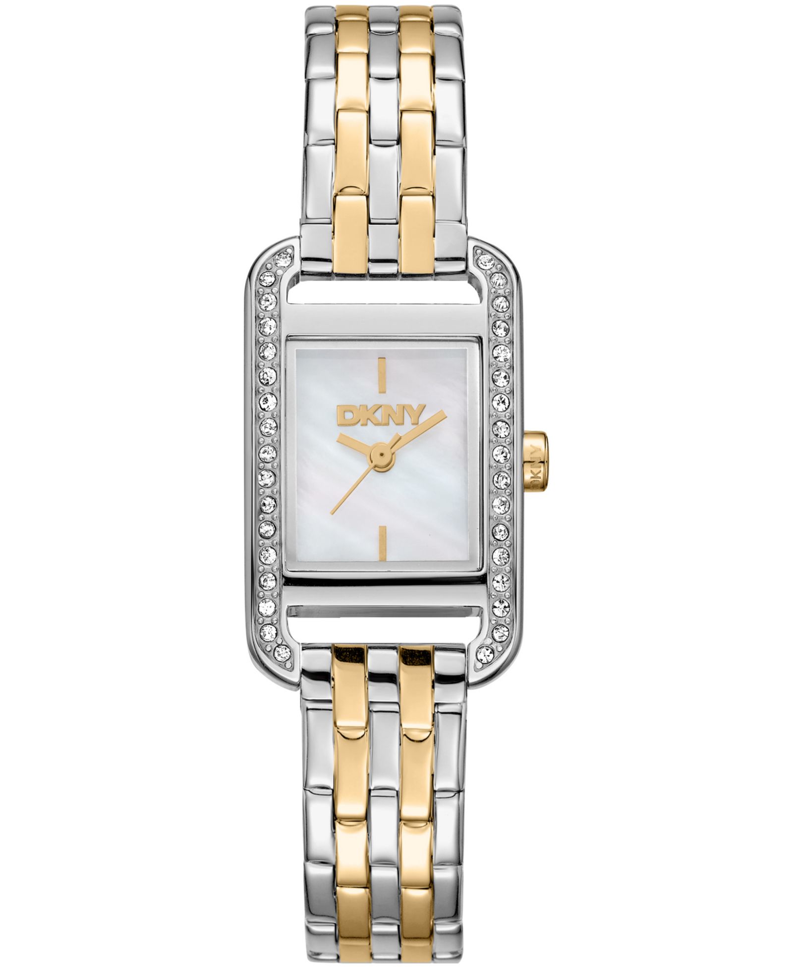 DKNY Women's Signature Shape Quartz Two-Tone Stainless Steel Bracelet Watch 20x33mm