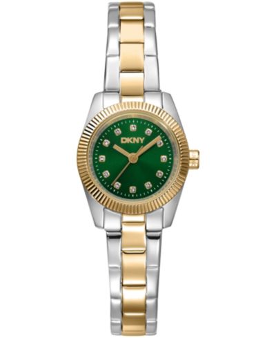 DKNY Женские наручные часы Mini Quartz, двухцветная нержавеющая сталь, 23mm