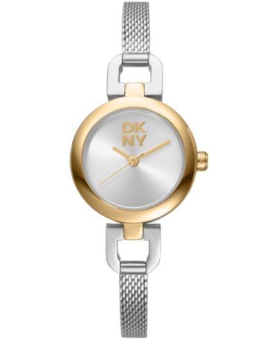 DKNY Women's Milanese Quartz Two-Tone Stainless Steel Bracelet Watch 26mm